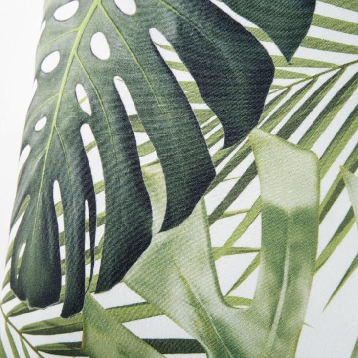 Maisons Du Monde MADIDI - Cojín Blanco Con Estampado De Hojas Verde 45x45