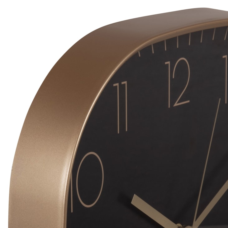 Maisons Du Monde MAEL - Reloj Cuadrado Negro Y Dorado 30 X 30