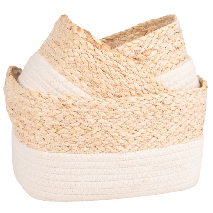 Maisons du Monde 3 cestas de fibra bicolor