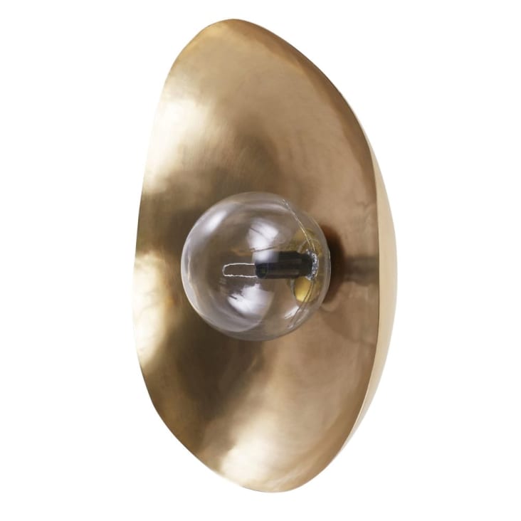 Maisons du Monde Aplique de pared de metal dorado