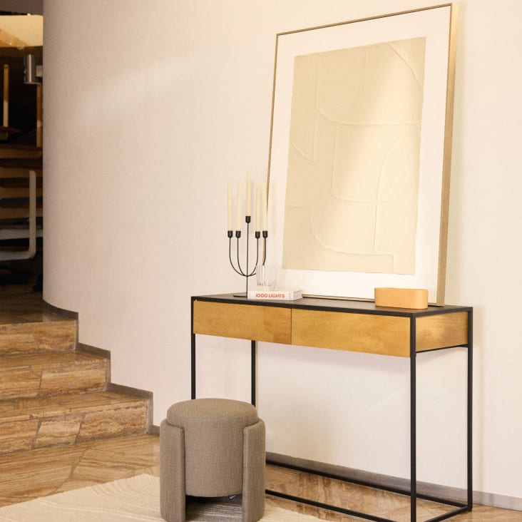 Maisons Du Monde Azir - Puf Redondo De Tela Gris