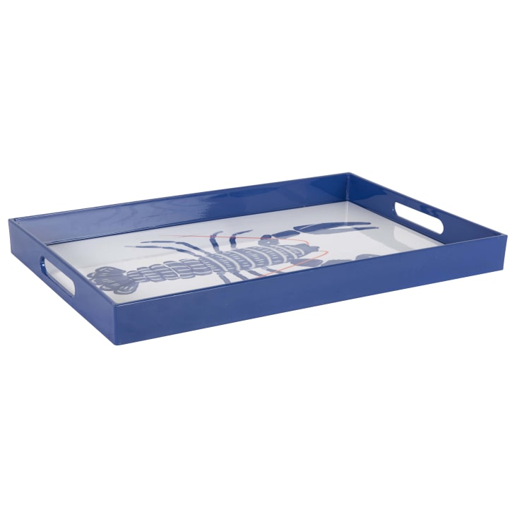 Maisons Du Monde Bandeja Azul Y Blanco