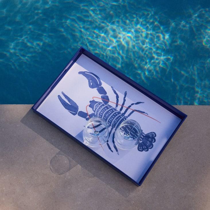 Maisons Du Monde Bandeja Azul Y Blanco