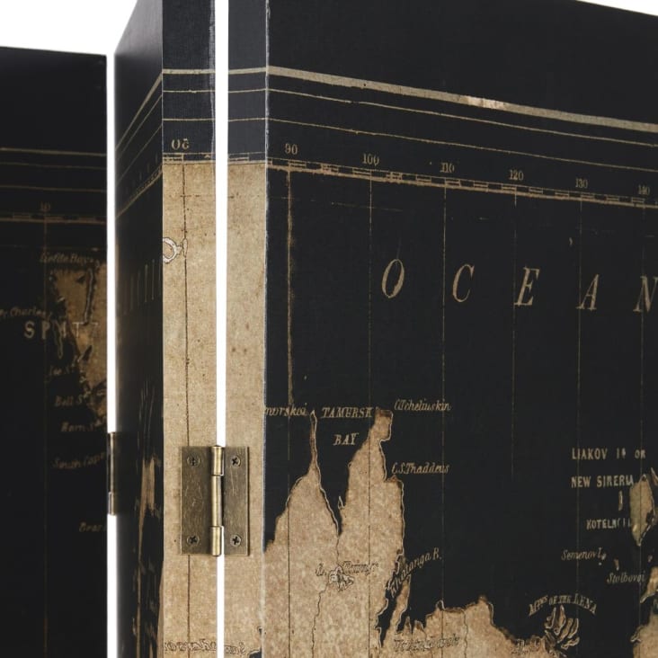 Maisons Du Monde Biombo Con Mapa En Negro