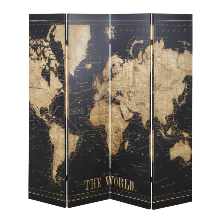 Maisons du Monde Biombo con mapa en negro