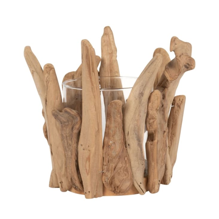 Maisons du Monde Candelabro de roble y vidrio