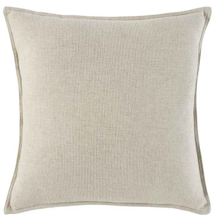 Maisons du Monde Cojín de terciopelo crudo 60x60