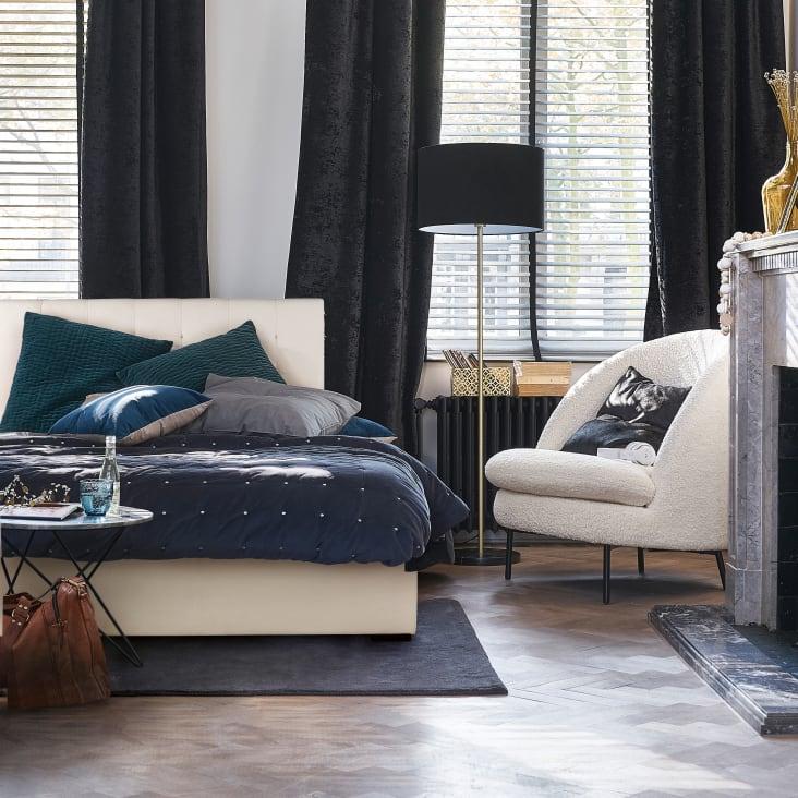 Maisons Du Monde Cojín De Terciopelo Negro 45x45