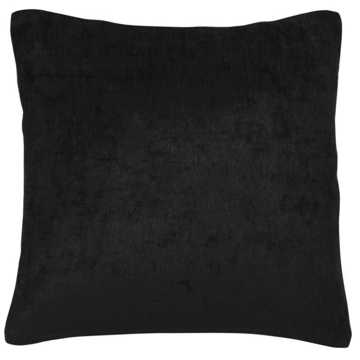 Maisons du Monde Cojín de terciopelo negro 45x45