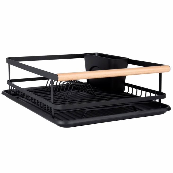 Maisons du Monde Escurridor de metal negro y haya