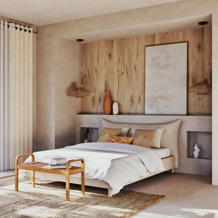 Maisons Du Monde Fergus - Cama Beige 160x200