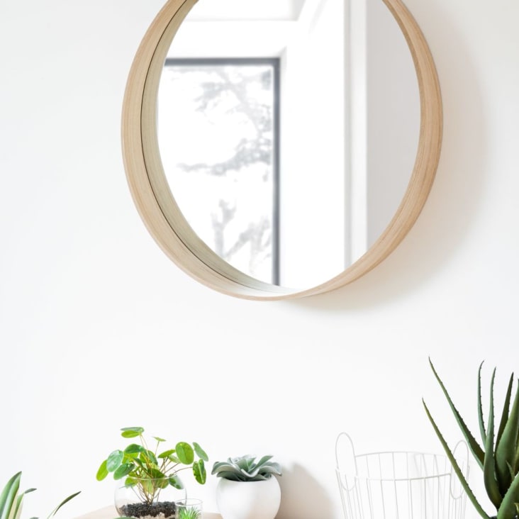 Maisons Du Monde GABRIEL - Espejo Redondo Beige D. 70