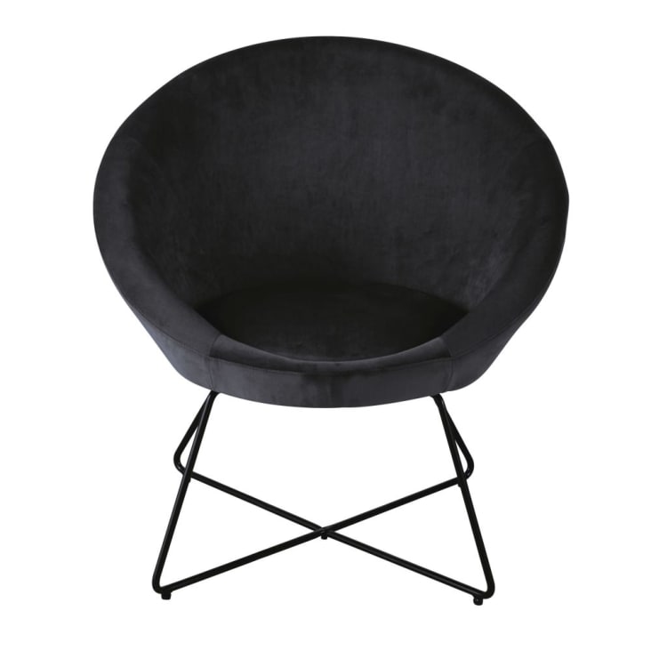 Maisons Du Monde Hipop - Sillón De Terciopelo Negro