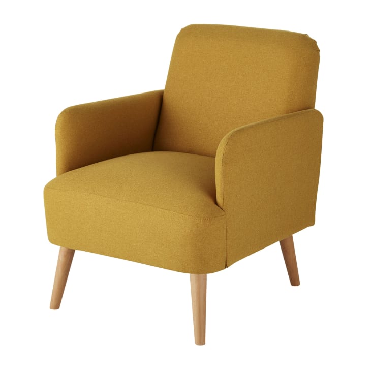 Maisons du Monde Honey - Sillón amarillo de haya