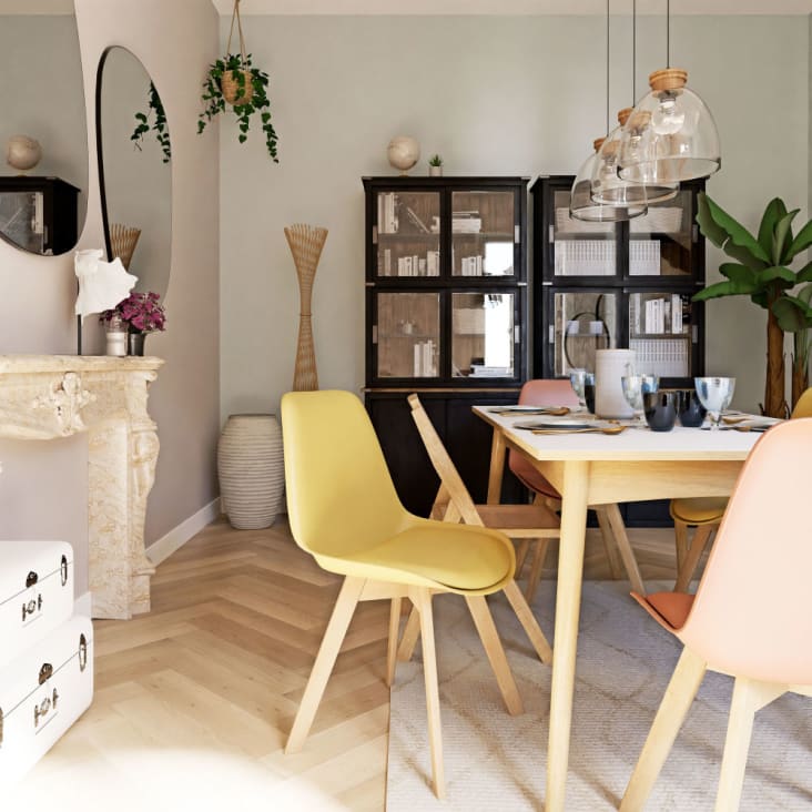 Maisons Du Monde Indies - Vitrina Negra De 6 Puertas