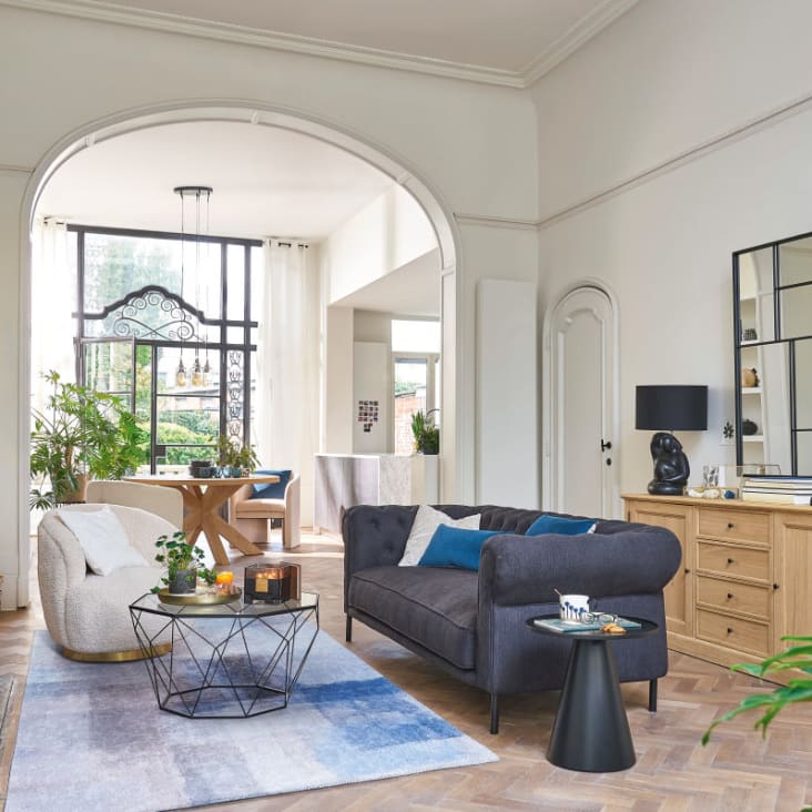 Maisons Du Monde JOSH - Espejo De Metal Negro 91x121