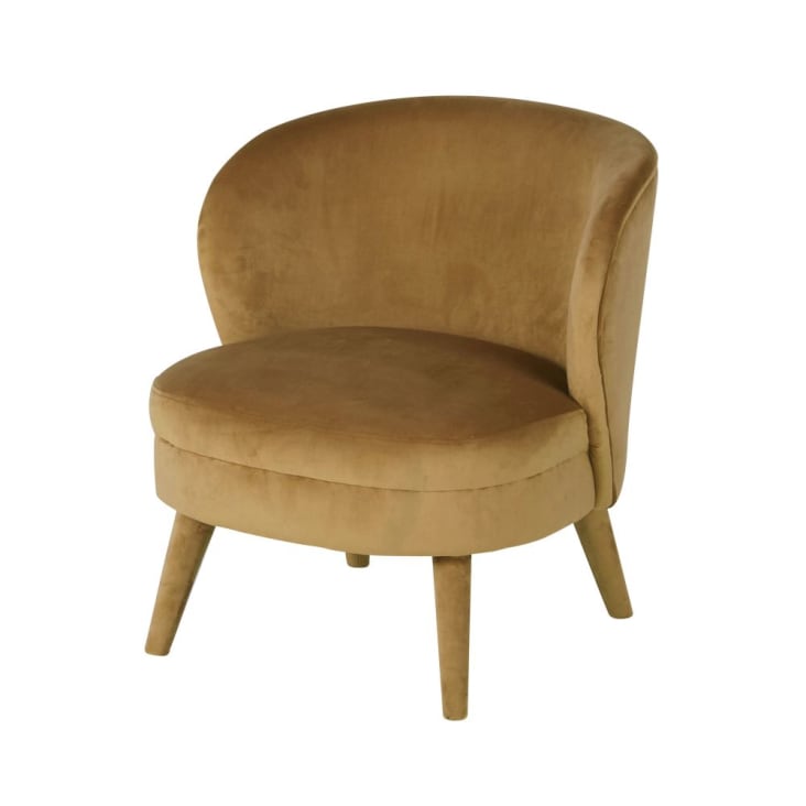 Maisons du Monde Kate - Sillón de terciopelo ocre