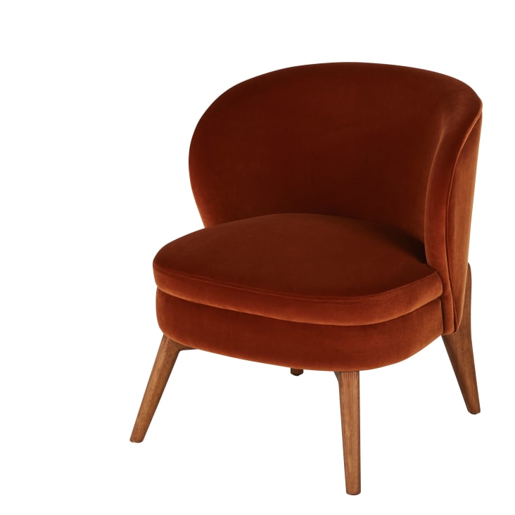 Maisons du Monde Katie - Sillón de terciopelo marrón