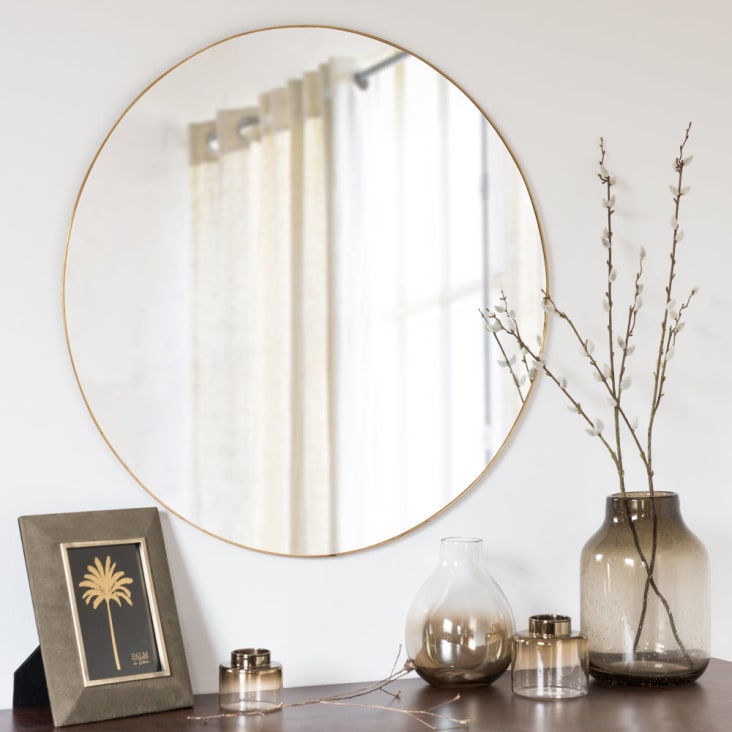 Maisons du Monde KENYA - Espejo de metal dorado D.70