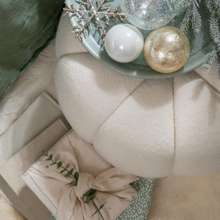 Maisons Du Monde Louanie - Puf De Lana Color Crudo