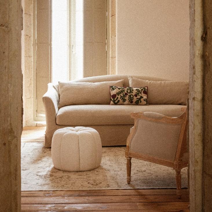 Maisons Du Monde Louanie - Puf De Lana Color Crudo