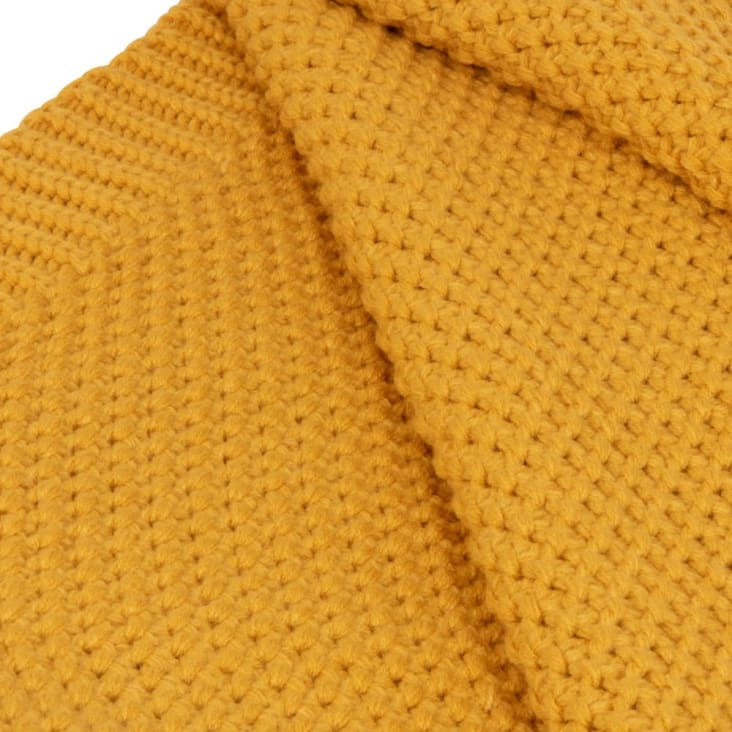 Maisons Du Monde Manta De Punto Amarilla 130x170