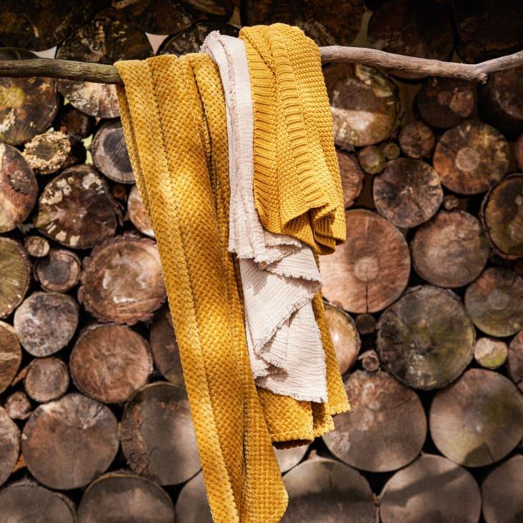 Maisons Du Monde Manta De Punto Amarilla 130x170