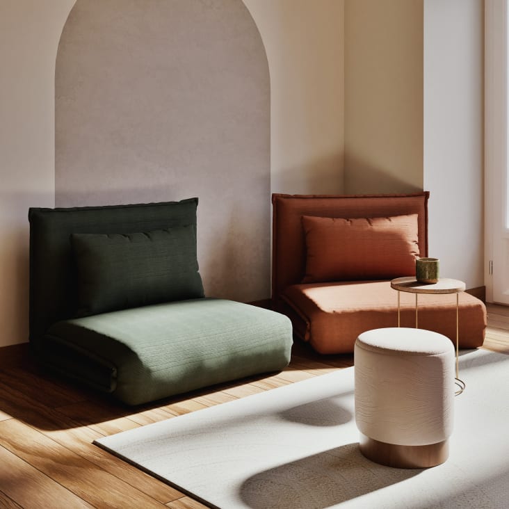 Maisons Du Monde MARYSE - Puf Redondo Blanco Roto