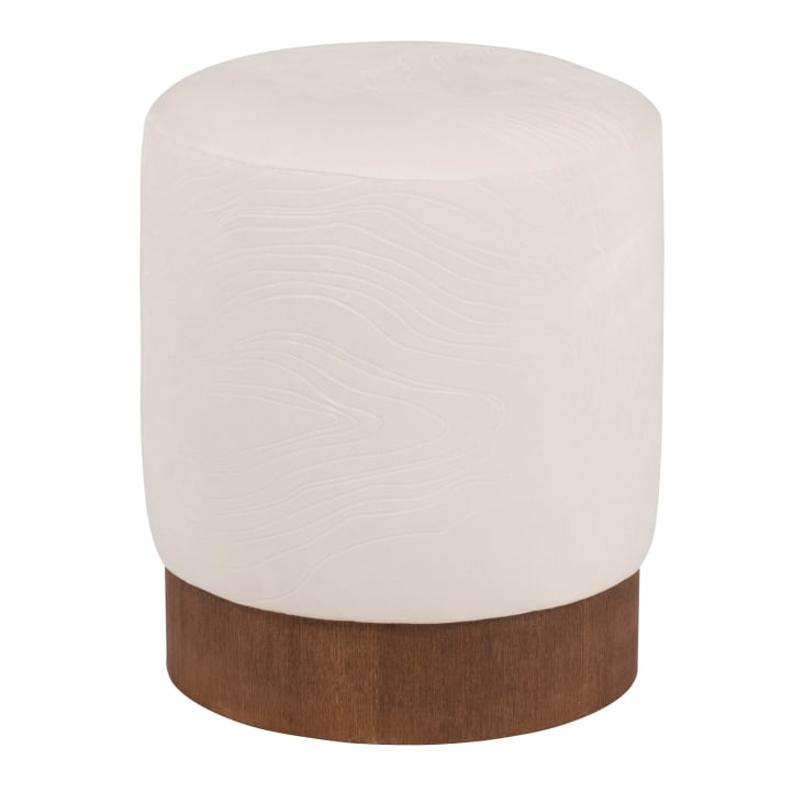 Maisons du Monde MARYSE - Puf redondo blanco roto