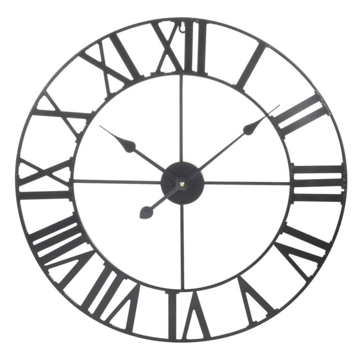 Maisons du Monde Mécano - Reloj metálico negro D.60