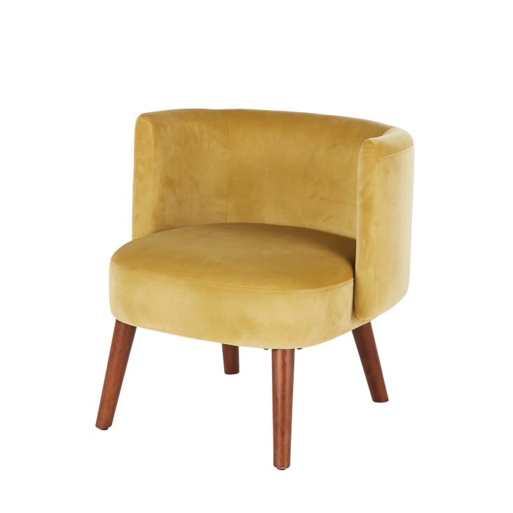 Maisons du Monde Minus - Sillón de terciopelo ocre