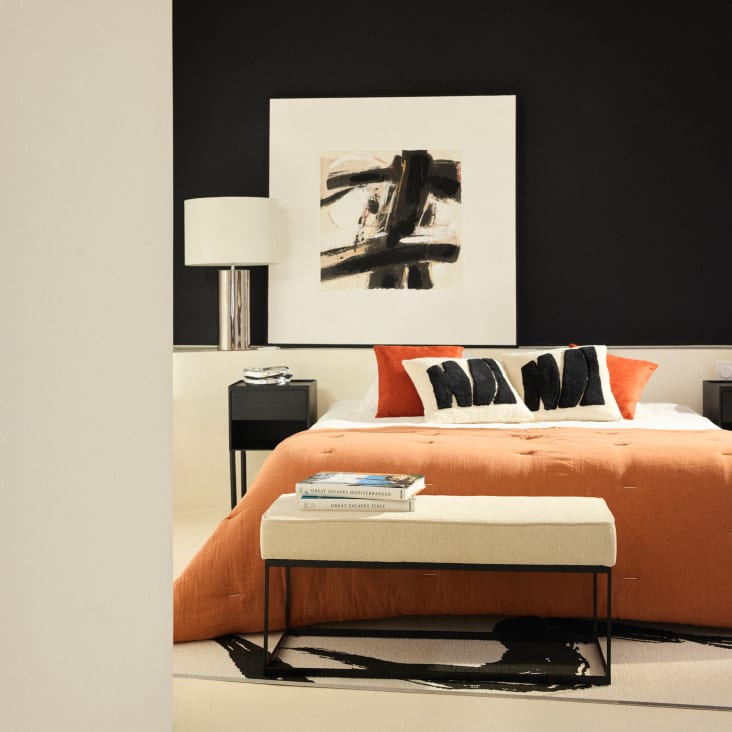 Maisons Du Monde MONICA - Banco Color Crudo Y Negro