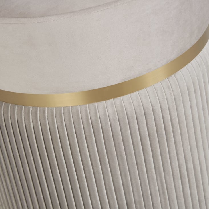 Maisons Du Monde Pamona - Puf Beige Y Dorado