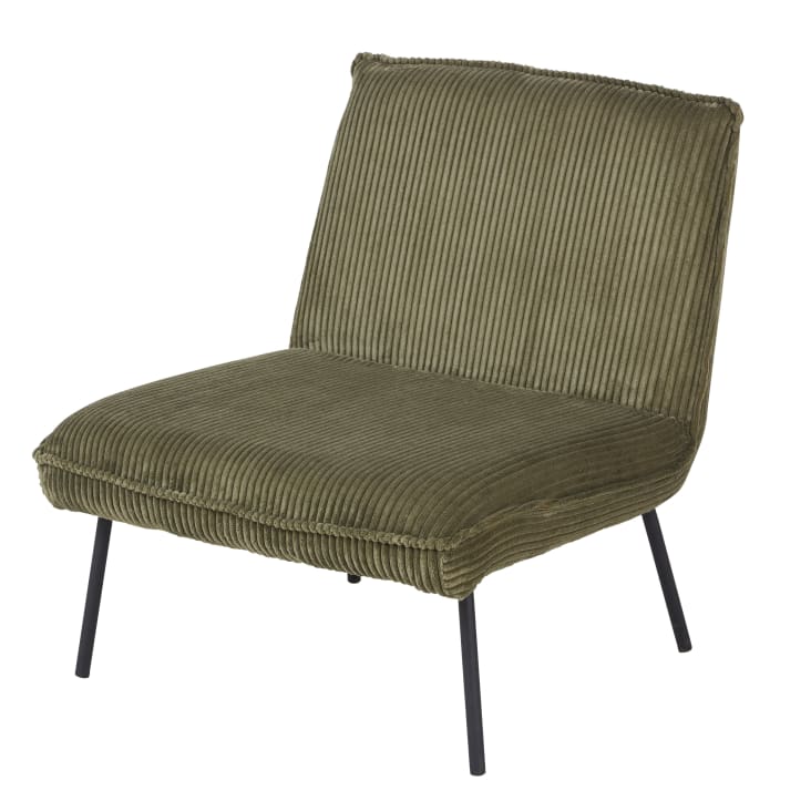 Maisons du Monde Samir - Sillón de pana verde caqui