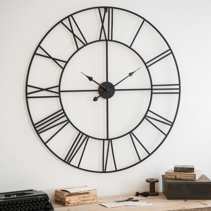 Maisons Du Monde TEXAS - Reloj De Metal Negro D.88