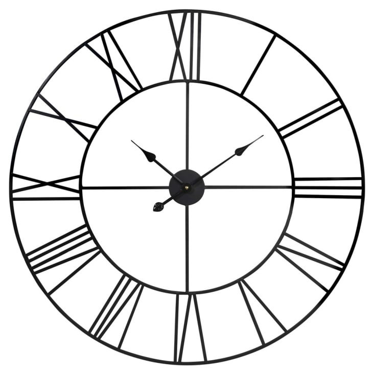 Maisons du Monde TEXAS - Reloj de metal negro D.88