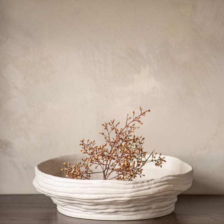 Maisons Du Monde TUZ - Cuenco De Terracota Blanca