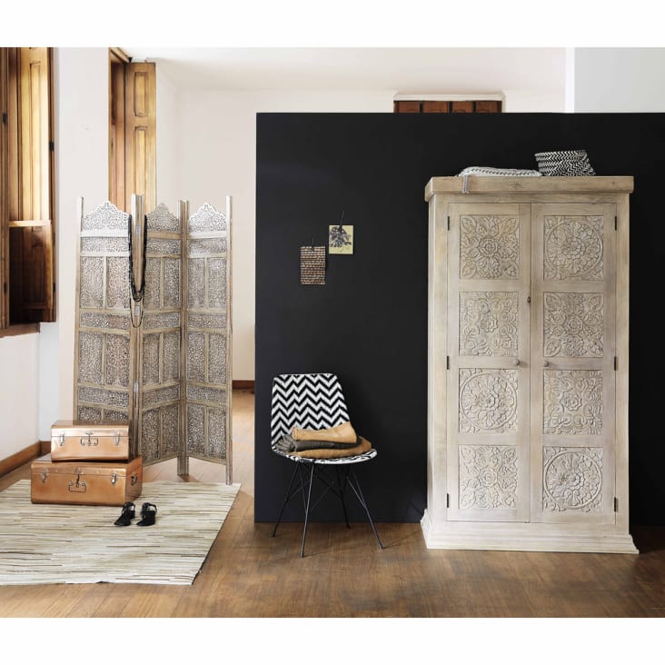 Maisons Du Monde Udaipur - Biombo Blanqueado