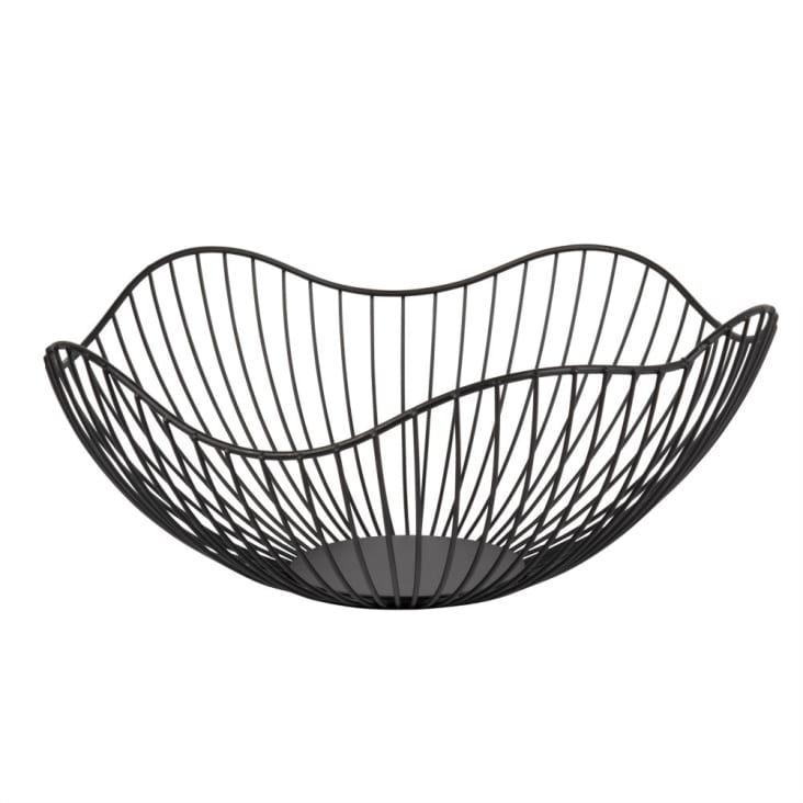 Maisons du Monde WAVE - Cesta de metal negro