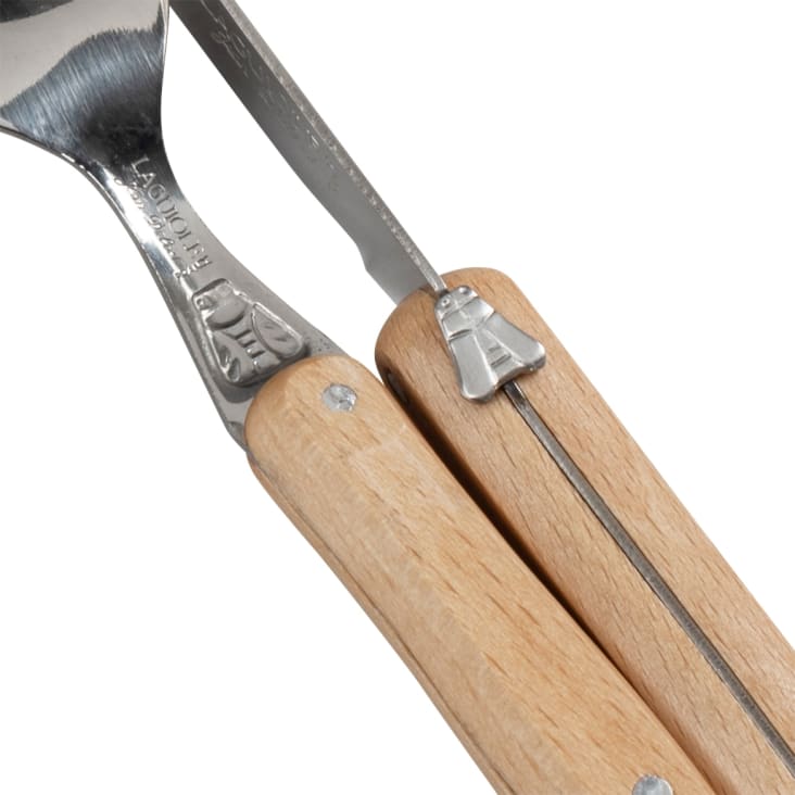 Maisons Du Monde Maisons Du Monde X Jean Dubost - Juego De 4 Cuchillos Para Queso De Metal Y Madera De Haya