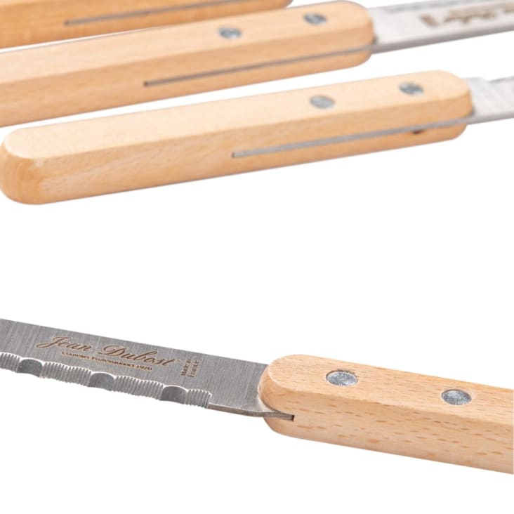 Maisons Du Monde Maisons Du Monde X Jean Dubost - Juego De Cuchillos (x6) De Acero Inoxidable Y Madera De Haya