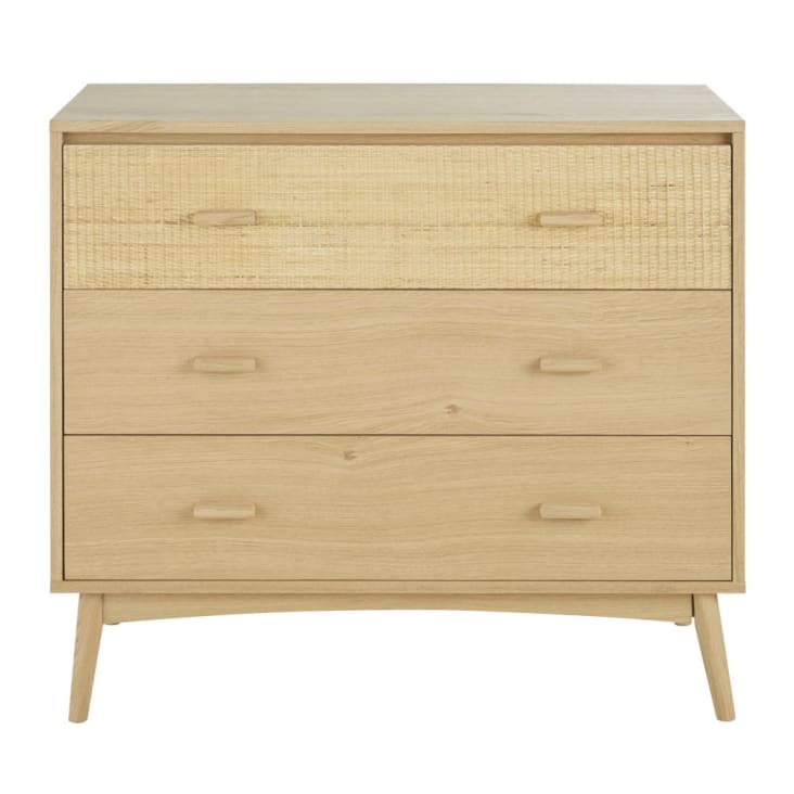 Maisons du Monde Malaga - Cómoda compatible con cambiador con 3 cajones de rejilla de ratán