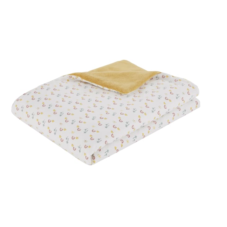 Maisons du Monde Malaga - Manta para bebé de algodón con palmeras y arcoíris multicolores