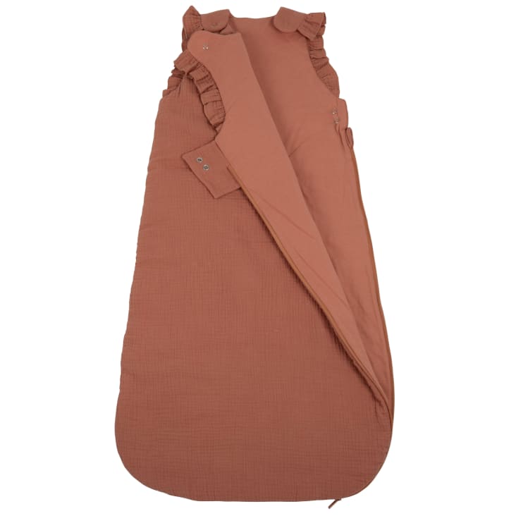 Maisons Du Monde Malaga - Saco De Dormir Evolutivo Para Bebé De Algodón Orgánico Terracota Y Bordado Dorado