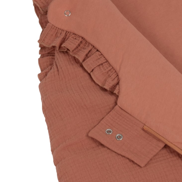 Maisons Du Monde Malaga - Saco De Dormir Evolutivo Para Bebé De Algodón Orgánico Terracota Y Bordado Dorado