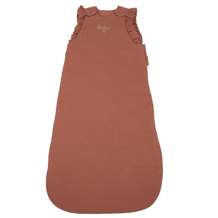 Maisons du Monde Malaga - Saco de dormir evolutivo para bebé de algodón orgánico terracota y bordado dorado