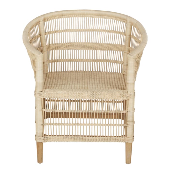 Maisons Du Monde Malawi - Sillón De Ratán Y Madera De Mindi Beige