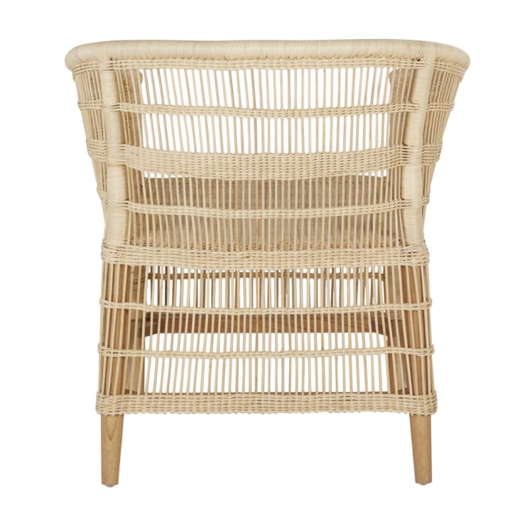 Maisons Du Monde Malawi - Sillón De Ratán Y Madera De Mindi Beige