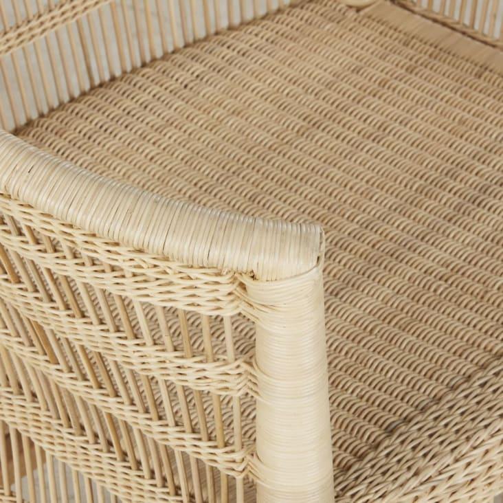 Maisons Du Monde Malawi - Sillón De Ratán Y Madera De Mindi Beige