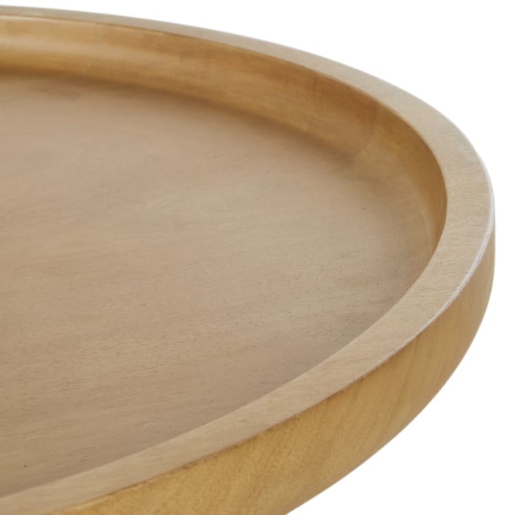 Maisons Du Monde Malaya - Mesa Baja Redonda De Madera De Mango Macizo